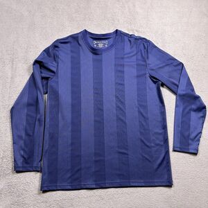 Positano Shirt Mens Medium Blue‎ Long Sleeve Crew Neck Ribbed Stretch